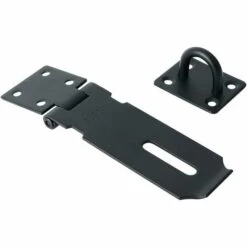 DONTODENT Verrou De Porte Cadenas Fermoir Moraillon Loquet De Porte Avec Vis Pour Porte, Meubles, Armoire, Tiroir, Placard Et Jardin, 4 Pouces, Finition Noir Mat En Acier Inoxydable