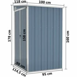 Abri De Jardin Mural Acier Galvanisé Gris 118x100x178 Cm VidaXL 9 Abri De Jardin Mural Acier Galvanisé Gris 118x100x178 Cm VidaXL -France Abri de jardin Soldes Boutique 66391069 3