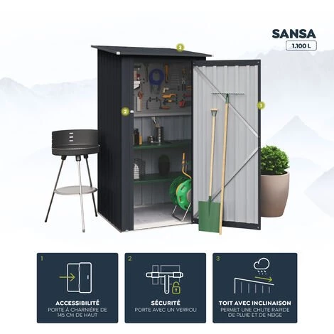 HOGGAR Rémise En Métal Sansa 1100 L - Garantie 10 Ans 4 HOGGAR Rémise En Métal Sansa 1100 L - Garantie 10 Ans – Image 2