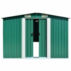 LES TENDANCES Abri De Jardin 257x489x181 Cm Métal Vert -France Abri de jardin Soldes Boutique 66898823 5