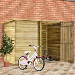LES TENDANCES Abri à Vélo De Jardin 232x110x170 Cm Bois De Pin Imprégné