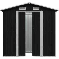 LES TENDANCES Abri De Stockage Pour Jardin Anthracite Acier 204x132x186 Cm -France Abri de jardin Soldes Boutique 66926230 3
