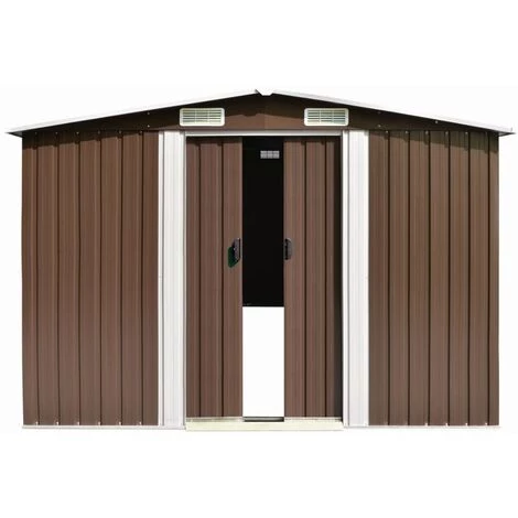 LES TENDANCES Abri De Jardin 257 X 298 X 178 Cm Métal Marron 7 LES TENDANCES Abri De Jardin 257 X 298 X 178 Cm Métal Marron – Image 5