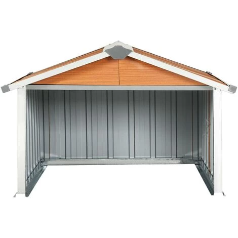 LES TENDANCES Abri Pour Robot De Jardin 92x97x63 Cm Acier Galvanisé Marron 7 LES TENDANCES Abri Pour Robot De Jardin 92x97x63 Cm Acier Galvanisé Marron – Image 5