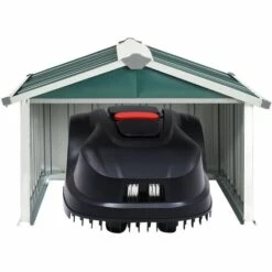 LES TENDANCES Abri Tondeuse Robot De Jardin 92x97x63 Cm Acier Galvanisé Vert -France Abri de jardin Soldes Boutique 66926738 3