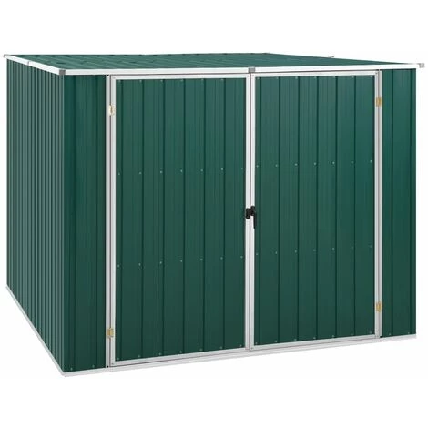 LES TENDANCES Abri De Jardin Vert 195x198x159 Cm Acier Galvanisé 3 LES TENDANCES Abri De Jardin Vert 195x198x159 Cm Acier Galvanisé