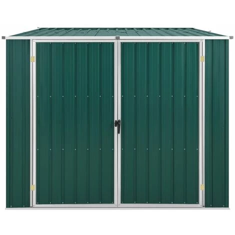 LES TENDANCES Abri De Jardin Vert 195x198x159 Cm Acier Galvanisé 4 LES TENDANCES Abri De Jardin Vert 195x198x159 Cm Acier Galvanisé – Image 2