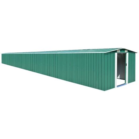 LES TENDANCES Abri De Jardin Vert 257x990x181 Cm Acier Galvanisé 3 LES TENDANCES Abri De Jardin Vert 257x990x181 Cm Acier Galvanisé