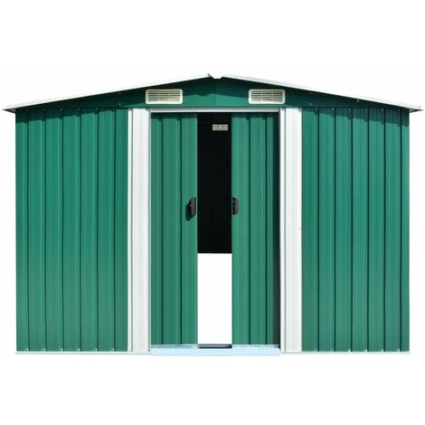 LES TENDANCES Abri De Jardin Vert 257x990x181 Cm Acier Galvanisé 4 LES TENDANCES Abri De Jardin Vert 257x990x181 Cm Acier Galvanisé – Image 2