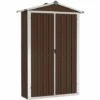 LES TENDANCES Abri De Jardin Marron 107,5x46x183 Cm Acier Galvanisé -France Abri de jardin Soldes Boutique 66927062 1