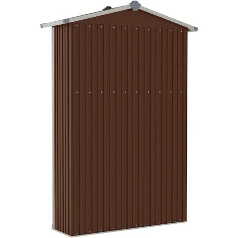 LES TENDANCES Abri De Jardin Marron 107,5x46x183 Cm Acier Galvanisé 7 LES TENDANCES Abri De Jardin Marron 107,5x46x183 Cm Acier Galvanisé – Image 5