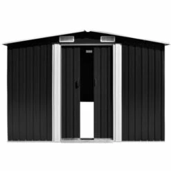 LES TENDANCES Abri De Jardin Anthracite 257x990x181 Cm Acier Galvanisé -France Abri de jardin Soldes Boutique 66927797 3