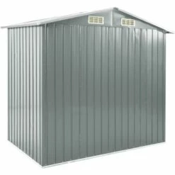 LES TENDANCES Abri De Jardin Avec étagère Gris 205x130x183 Cm Fer -France Abri de jardin Soldes Boutique 66927963 5