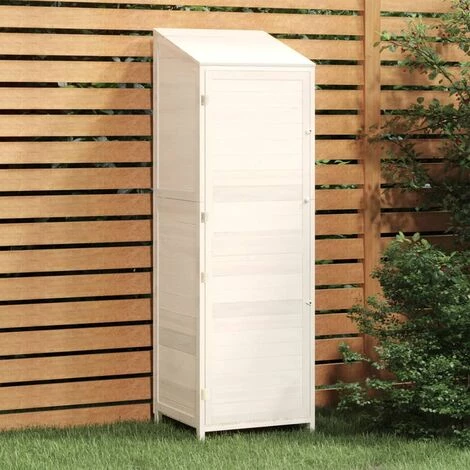 TRUE DEAL Remise De Jardin Blanc 55x52x174,5 Cm Bois De Sapin Solide 3 TRUE DEAL Remise De Jardin Blanc 55x52x174,5 Cm Bois De Sapin Solide