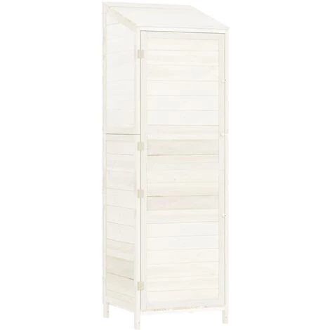 TRUE DEAL Remise De Jardin Blanc 55x52x174,5 Cm Bois De Sapin Solide 4 TRUE DEAL Remise De Jardin Blanc 55x52x174,5 Cm Bois De Sapin Solide – Image 2