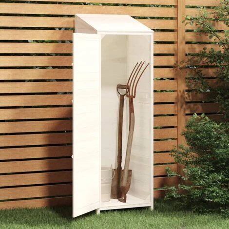TRUE DEAL Remise De Jardin Blanc 55x52x174,5 Cm Bois De Sapin Solide 5 TRUE DEAL Remise De Jardin Blanc 55x52x174,5 Cm Bois De Sapin Solide – Image 3