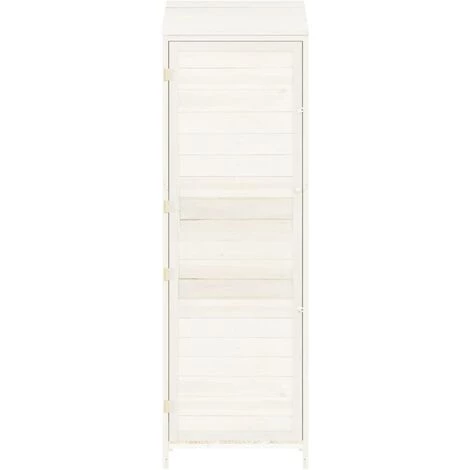 TRUE DEAL Remise De Jardin Blanc 55x52x174,5 Cm Bois De Sapin Solide 6 TRUE DEAL Remise De Jardin Blanc 55x52x174,5 Cm Bois De Sapin Solide – Image 4
