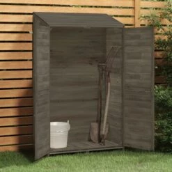 TRUE DEAL Remise De Jardin Anthracite 102x52x174,5cm Bois De Sapin Solide -France Abri de jardin Soldes Boutique 67293648 3