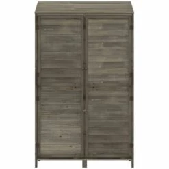 TRUE DEAL Remise De Jardin Anthracite 102x52x174,5cm Bois De Sapin Solide -France Abri de jardin Soldes Boutique 67293648 4