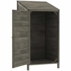 TRUE DEAL Remise De Jardin Anthracite 55x52x112 Cm Bois De Sapin Solide -France Abri de jardin Soldes Boutique 67294099 4
