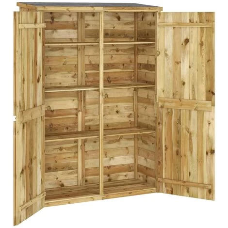TRUE DEAL Abri à Outils De Jardin 123x50x171 Cm Bois De Pin Imprégné 6 TRUE DEAL Abri à Outils De Jardin 123x50x171 Cm Bois De Pin Imprégné – Image 4