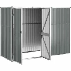 TRUE DEAL Abri à Outils De Jardin Gris 225x89x161 Cm Acier Galvanisé 9 TRUE DEAL Abri à Outils De Jardin Gris 225x89x161 Cm Acier Galvanisé -France Abri de jardin Soldes Boutique 67295561 3