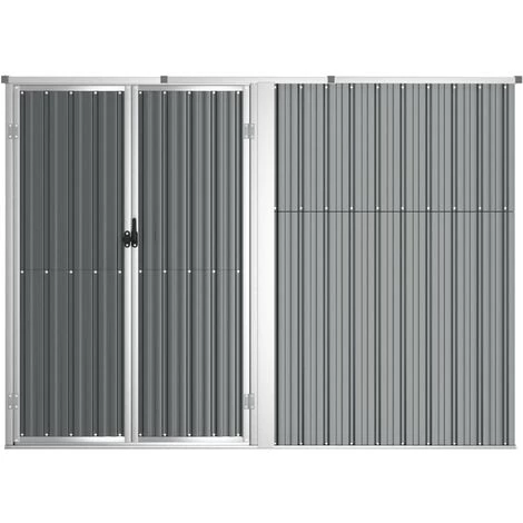 TRUE DEAL Abri à Outils De Jardin Gris 225x89x161 Cm Acier Galvanisé 6 TRUE DEAL Abri à Outils De Jardin Gris 225x89x161 Cm Acier Galvanisé – Image 4