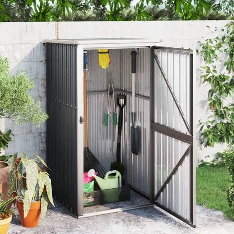 TRUE DEAL Abri à Outils De Jardin Anthracite 88x89x161 Cm Acier Galvanisé 3 TRUE DEAL Abri à Outils De Jardin Anthracite 88x89x161 Cm Acier Galvanisé