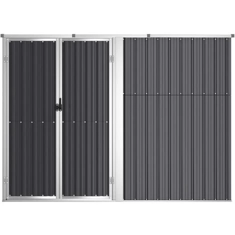 TRUE DEAL Abri à Outils De Jardin Anthracite 225x89x161cm Acier Galvanisé 5 TRUE DEAL Abri à Outils De Jardin Anthracite 225x89x161cm Acier Galvanisé – Image 3