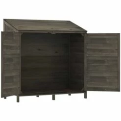 TRUE DEAL Remise De Jardin Anthracite 102x52x112 Cm Bois De Sapin Solide -France Abri de jardin Soldes Boutique 67295704 4