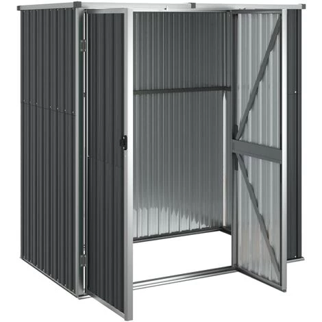 TRUE DEAL Abri à Outils De Jardin Anthracite 161x89x161cm Acier Galvanisé 6 TRUE DEAL Abri à Outils De Jardin Anthracite 161x89x161cm Acier Galvanisé – Image 4