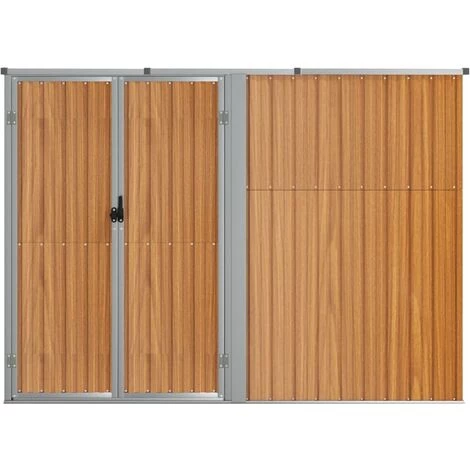 TRUE DEAL Abri à Outils De Jardin Marron 225x89x161 Cm Acier Galvanisé 5 TRUE DEAL Abri à Outils De Jardin Marron 225x89x161 Cm Acier Galvanisé – Image 3