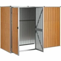 TRUE DEAL Abri à Outils De Jardin Marron 225x89x161 Cm Acier Galvanisé 10 TRUE DEAL Abri à Outils De Jardin Marron 225x89x161 Cm Acier Galvanisé -France Abri de jardin Soldes Boutique 67299950 4