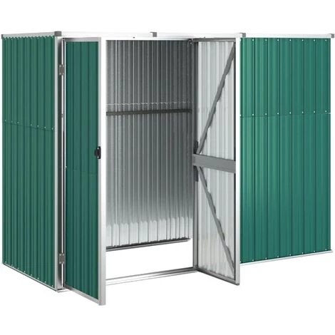 TRUE DEAL Abri à Outils De Jardin Vert 225x89x161 Cm Acier Galvanisé 5 TRUE DEAL Abri à Outils De Jardin Vert 225x89x161 Cm Acier Galvanisé – Image 3