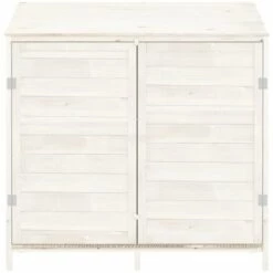 TRUE DEAL Remise De Jardin Blanc 102x52x112 Cm Bois De Sapin Solide -France Abri de jardin Soldes Boutique 67303275 3