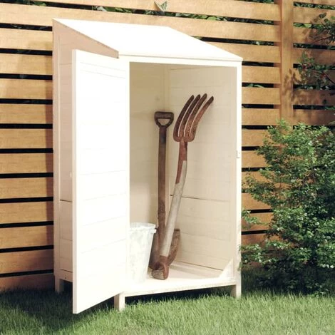 TRUE DEAL Remise De Jardin Blanc 55x52x112 Cm Bois De Sapin Solide 3 TRUE DEAL Remise De Jardin Blanc 55x52x112 Cm Bois De Sapin Solide
