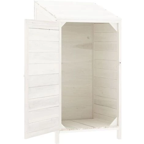 TRUE DEAL Remise De Jardin Blanc 55x52x112 Cm Bois De Sapin Solide 6 TRUE DEAL Remise De Jardin Blanc 55x52x112 Cm Bois De Sapin Solide – Image 4