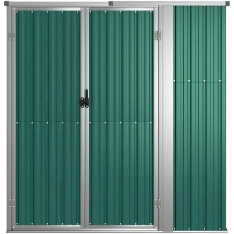 TRUE DEAL Abri à Outils De Jardin Vert 161x89x161 Cm Acier Galvanisé 5 TRUE DEAL Abri à Outils De Jardin Vert 161x89x161 Cm Acier Galvanisé – Image 3