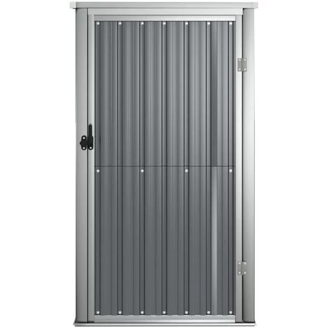 TRUE DEAL Abri à Outils De Jardin Gris 88x89x161 Cm Acier Galvanisé 5 TRUE DEAL Abri à Outils De Jardin Gris 88x89x161 Cm Acier Galvanisé – Image 3
