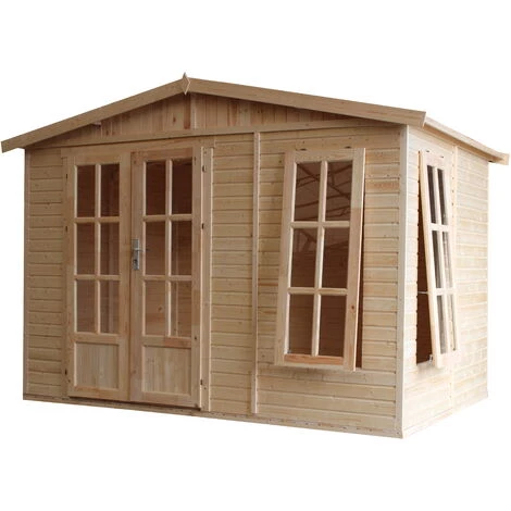 TIMBELA M334FB Cabane En Bois Avec Plancher, Avec Bardeaux Bitumineux Couleur VERT L332xP222xH232cm/6m2, Abri En Bois De Jardin Multifonctionnel, Bureau De Jardin En Bois Verrouillable, Atelier, Studio 6 TIMBELA M334FB Cabane En Bois Avec Plancher, Avec Bardeaux Bitumineux Couleur VERT L332xP222xH232cm/6m2, Abri En Bois De Jardin Multifonctionnel, Bureau De Jardin En Bois Verrouillable, Atelier, Studio – Image 4