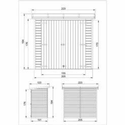 TIMBELA M348 Abri De Jardin Extérieur En Bois - Abri En Pin/épicéa - H194 X 223 X 123cm / 2.1m2 -France Abri de jardin Soldes Boutique 67378422 5
