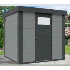 TELLURIA Abri De Jardin Moderne En Acier Porte Simple 4,3 M² Eleganto 2121 Gris Clair, Anthracite - Gris Clair, Anthracite -France Abri de jardin Soldes Boutique 67439561 2