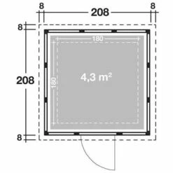 TELLURIA Abri De Jardin Moderne En Acier Porte Simple 4,3 M² Eleganto 2121 Gris Clair, Anthracite - Gris Clair, Anthracite -France Abri de jardin Soldes Boutique 67439561 3