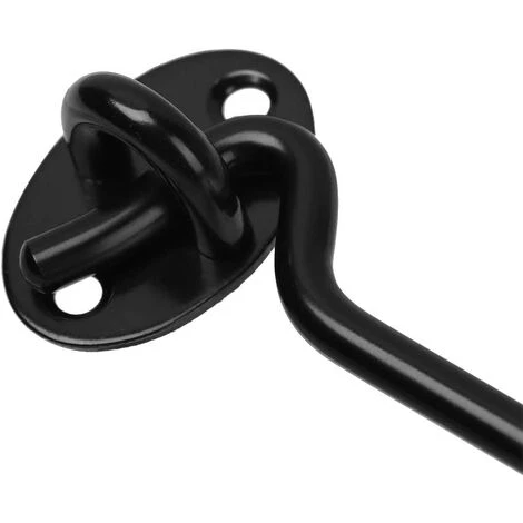 AOUGO 2 Pièces Crochet De Cabine Oeil Porte Loquet En Acier Inoxydable Avec Vis 3 Pouces Pour Les Portes De Garage De Porte De Hangar - Noir 5 AOUGO 2 Pièces Crochet De Cabine Oeil Porte Loquet En Acier Inoxydable Avec Vis 3 Pouces Pour Les Portes De Garage De Porte De Hangar - Noir – Image 3