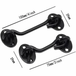 AOUGO 2 Pièces Crochet De Cabine Oeil Porte Loquet En Acier Inoxydable Avec Vis 3 Pouces Pour Les Portes De Garage De Porte De Hangar - Noir 10 AOUGO 2 Pièces Crochet De Cabine Oeil Porte Loquet En Acier Inoxydable Avec Vis 3 Pouces Pour Les Portes De Garage De Porte De Hangar - Noir -France Abri de jardin Soldes Boutique 67704388 4