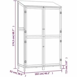 Remise De Jardin Anthracite 102x52x174,5cm Bois De Sapin Solide VidaXL - Anthracite -France Abri de jardin Soldes Boutique 67891971 3