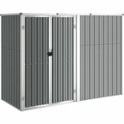 Abri à Outils De Jardin Gris 225x89x161 Cm Acier Galvanisé VidaXL - Gris