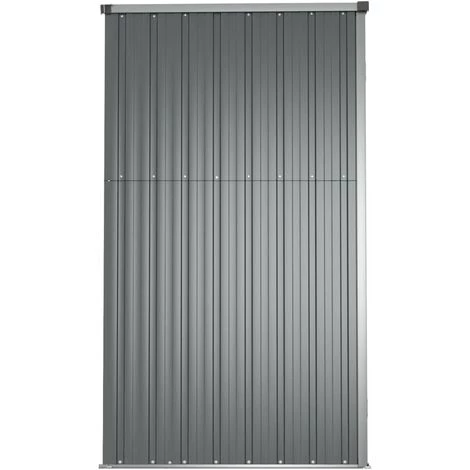 Abri à Outils De Jardin Gris 225x89x161 Cm Acier Galvanisé VidaXL - Gris 7 Abri à Outils De Jardin Gris 225x89x161 Cm Acier Galvanisé VidaXL - Gris – Image 5