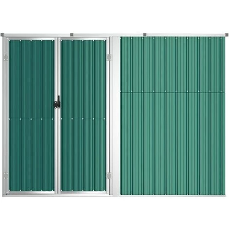 Abri à Outils De Jardin Vert 225x89x161 Cm Acier Galvanisé VidaXL - Vert 6 Abri à Outils De Jardin Vert 225x89x161 Cm Acier Galvanisé VidaXL - Vert – Image 4