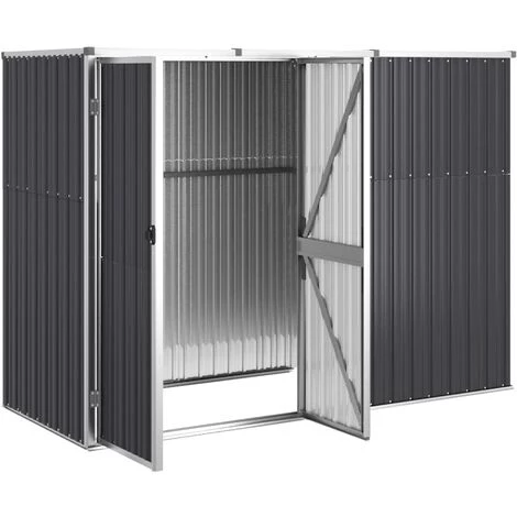Abri à Outils De Jardin Anthracite 225x89x161cm Acier Galvanisé VidaXL - Anthracite 6 Abri à Outils De Jardin Anthracite 225x89x161cm Acier Galvanisé VidaXL - Anthracite – Image 4